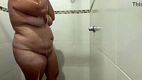 Her Hands Up and Those Massive Tits Harden in Exciting Nude Reveal