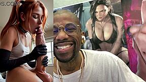 trans ginger self-sucks and cums hands-free on her face pov