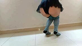 Lola y Candy peg man in drag with strapon... hot wife action!