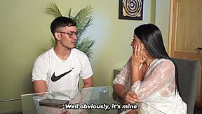 Stepmom discovers stepson's virginity offers her busty body first