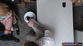 i'm the blonde teen shoplifter caught and fucked hard doggystyle from behind