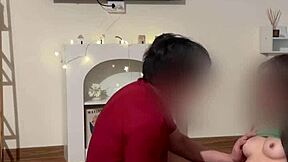 Morning After Christmas Petite Shaved Asian Rides Cock Cowgirl Sensual Creampie