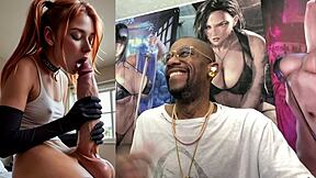 trans ginger self-sucks and cums hands-free on her face pov