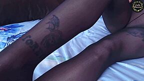 Nylon Pantyhose Clad Lola Rozzie Delivers Deep Footjob Blowjob Cumshot Tease