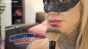 yo this petite tattooed blonde is going wild playing with her brush on that puffy pussy
