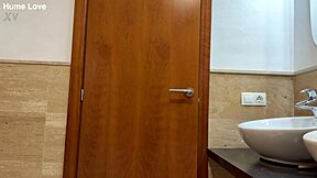 La limpiadora Milla Ferrazo catches me showering and takes my huge cock for anal destruction