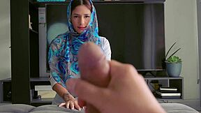 latina stepsis dresses muslim to trick stepdad into hardcore pounding 😈 wet pussy creampie