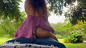 Boss Interviews Brazilian Teen Then FUCKS Her BIG PUSSY Outdoor!