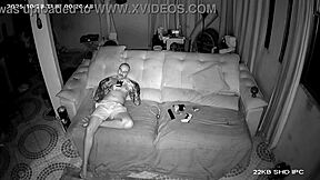 Security cam catches stepdaughter fucking stepdad 😈🔥
