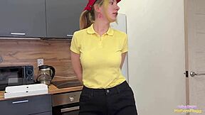 delivery girl begs me not to complain as i fuck her tight pussy pov