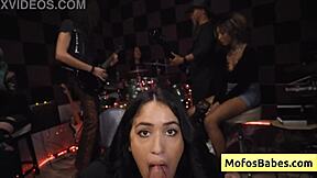 Distracted Engineer Gets Wet Blowjob from Busty Brunette Nia Bleu