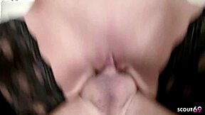 slim small tits blonde teen takes raw hotel fuck from older guy no condom