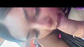 teen latina sucks tourist dick in car 😍 sloppy pov blowjob