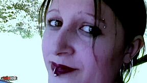 gothic lou-ann hitchhiker trades deepthroat anal for ride