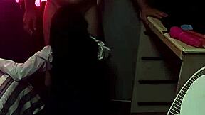 Hot Student Kneels for Blowjob Before Step Daddy Pounds Tight Pussy