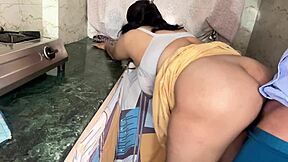 newlywed priya's huge tits bounce as neighbor's bbc fucks kitchen