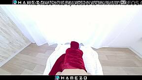 mami kawai dons tiny red riding hood costume for vr doggystyle pounding and cowgirl ride