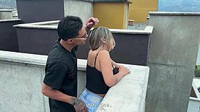 I catch my stepsister and fuck her tight wet pussy in public