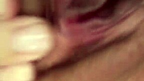 My stepsister caresses her big tits and pussy in close up