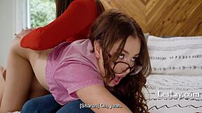 Why does stuck teen Leana Lovings beg stepmom Lexi Luna for rough lesbian fucking?