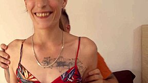 This skinny girl likes to party and older men