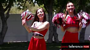 Uniformed College Cheer Sluts Have Sweaty Orgy Fuckfest