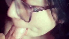 excellent blowjobs does this slut with glasses