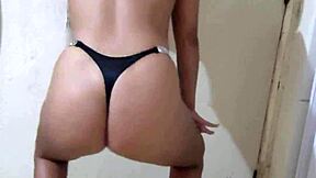 Wow this huge ass teen dances in tiny dress and heels with thong 😈