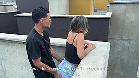I catch my stepsister and fuck her tight wet pussy in public