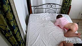 Fucked his petite stepdaughter in her own bedroom