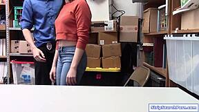security officer fucks latina shoplifter after ripping her clothes