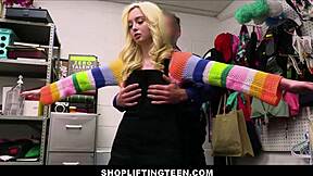 tiny blonde teen caught shoplifting takes sex offer from officer
