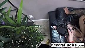 hot kendra cole gets fucked all over the studio by a tattooed stud