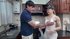 food delivery ends in a wild anal session