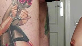 got candie cross on her knees wearing nothing but stockings