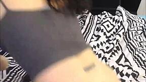 she shoves a big dildo up her tight ass