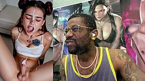 Cute transgender students and their cute cummy cocks in a bookstore