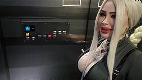 hard fucked stranger in the mouth in the elevator with housemate