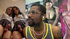 Cute transgender students and their cute cummy cocks in a bookstore