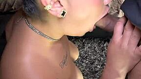 THICK BRUNETTE SUCKS MY HUGE COCK UNTIL IT EXPLODES