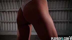 petite model deisy leon shows her big natural tits for playboy