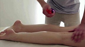 brunette coed gives extra suction in blowjob