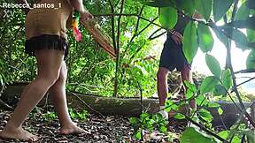 the forest ranger just couldn't resist pounding that petite indian girl's big ass