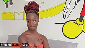 Tight black pussy 18yo ebony babysitter fucks hung white boss at work