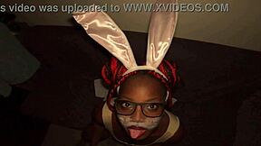 First Time Ever Nerdy Ebony With Her Easter Bunny Ears Slutting Out In Her Living Room Area Sucking On Sloppy Dick Big Booty Whore - Jhodez1