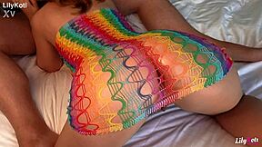 homemade sex tape horny gf with huge tits in fishnet