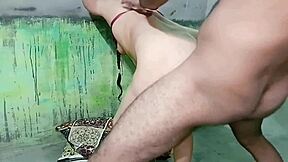 Janvibhabhi was fucked in missionary standing position by her boyfriend