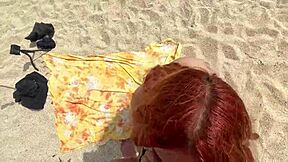 Big ass colombian latina gets naughty on a public nude beach while strangers watch