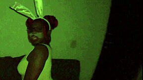 First Time Ever Nerdy Ebony With Her Easter Bunny Ears Slutting Out In Her Living Room Area Sucking On Sloppy Dick Big Booty Whore - Jhodez1