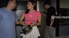My cuckold friend let me fuck his wife next to him